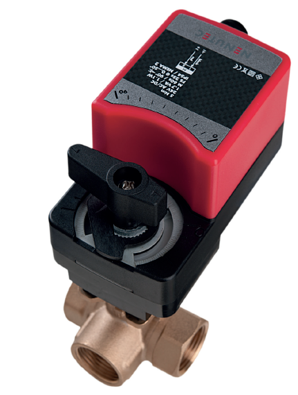 Zawory DN15-50 Gwint wewnętrzny 3 drogowe NVCB 7300 + siłowniki NEBM 0..10V DC